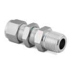 Stainless Steel Swagelok Tube Fitting, Bulkhead Male Connector, 1/4 in. Tube OD x 1/4 in. Male NPT - SS-400-11-4 - 316 Stainless Steel - 1/4 in. - Swagelok® Tube Fitting - 1/4 in. - Swagelok® Tube Fitting
